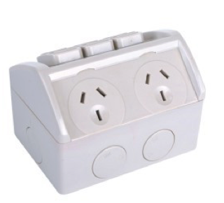 YELE Weatherproof Double Power Point with Extra Switch 10A
