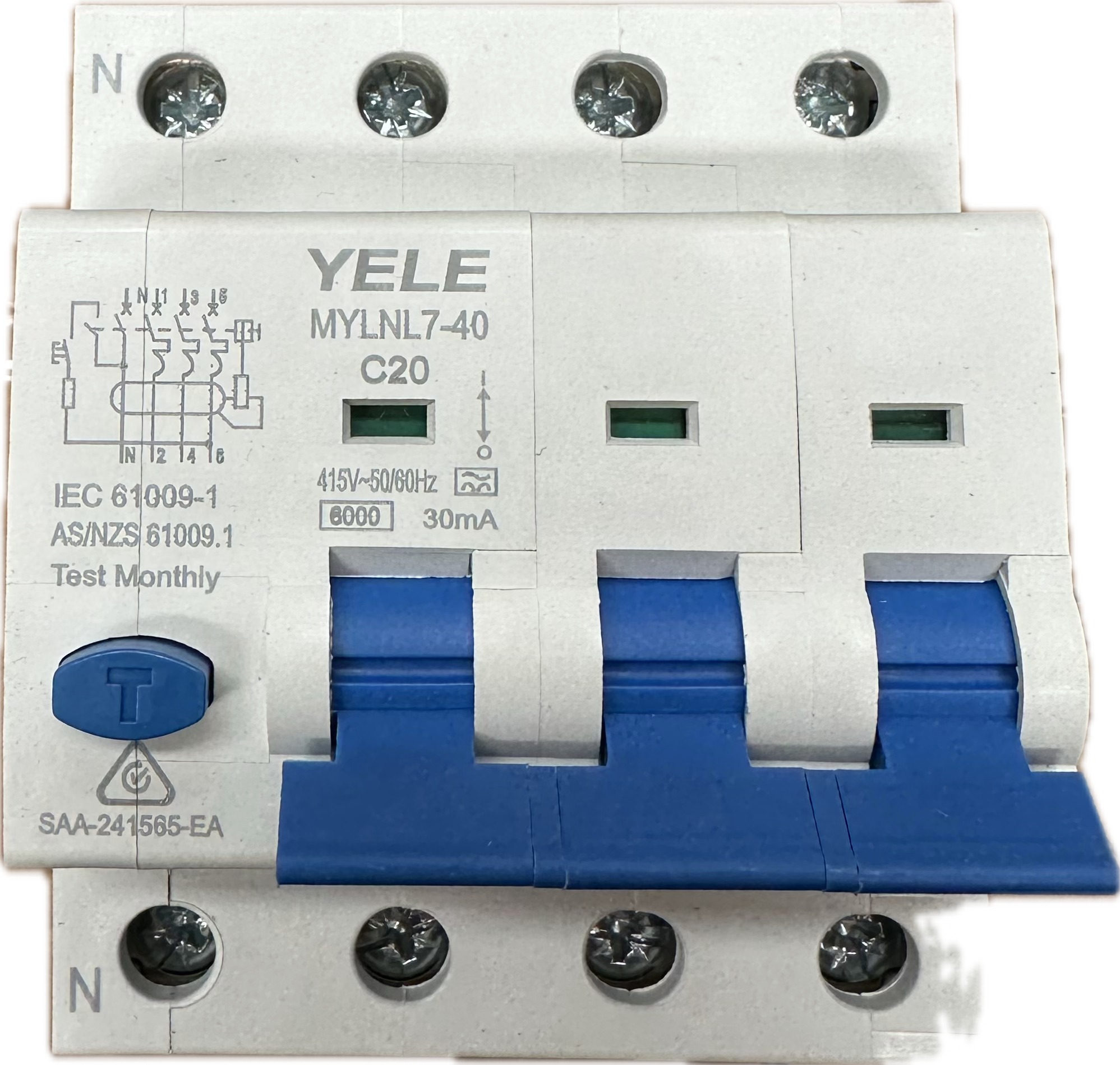 YELE RCBO 3P+N 20A