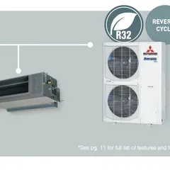 Mitsubishi Ducted 12.1Kw cooling and 12.1kw Heating Single Phase Indoor and outdoor