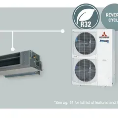 Mitsubishi Ducted 16Kw cooling and 18kw Heating Three Phase Indoor and outdoor
