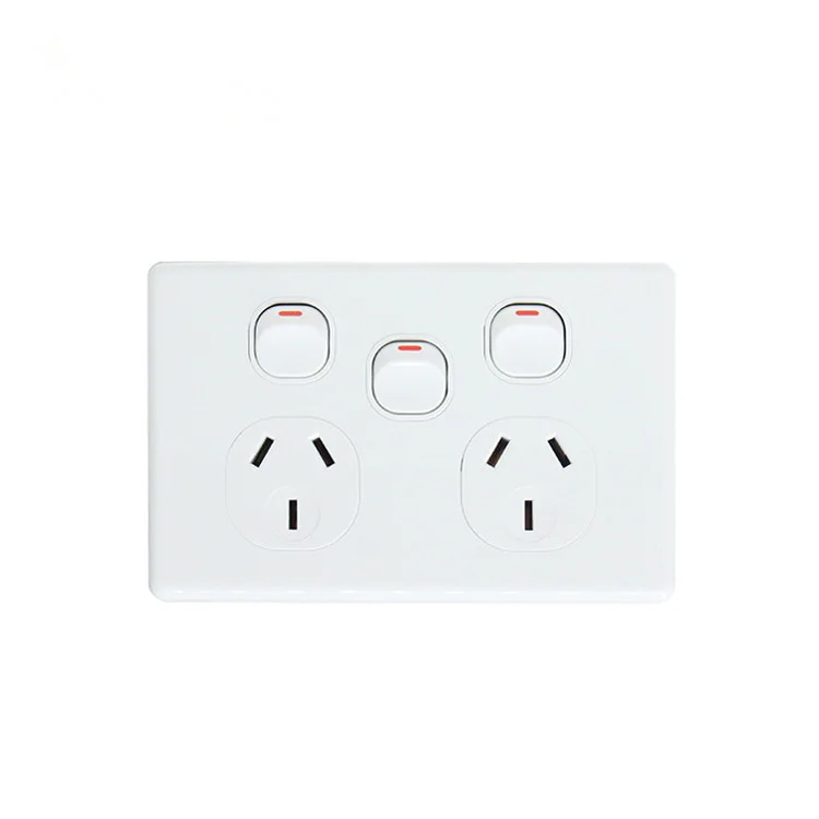 YELE Classic Double Powerpoint with Extra Switch 10A White