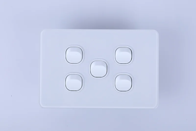 YELE Glass 5 Gang 2 Way Switch