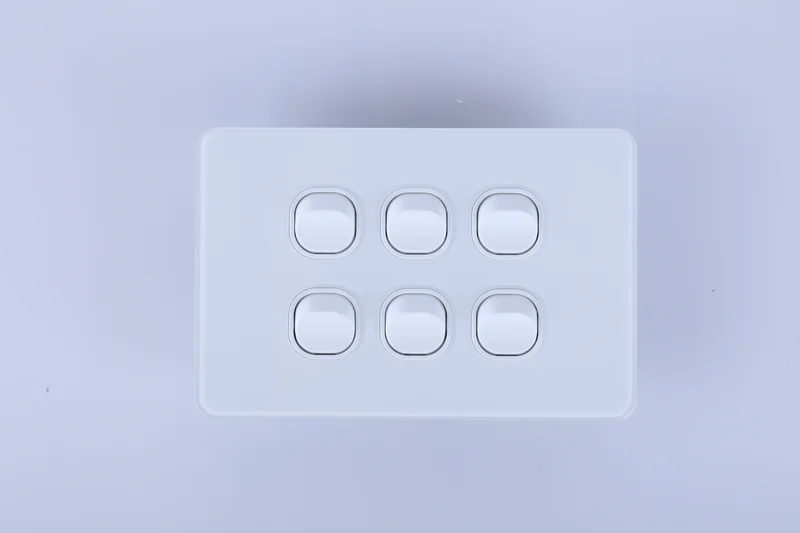 YELE Glass 6 Gang 2 Way Switch
