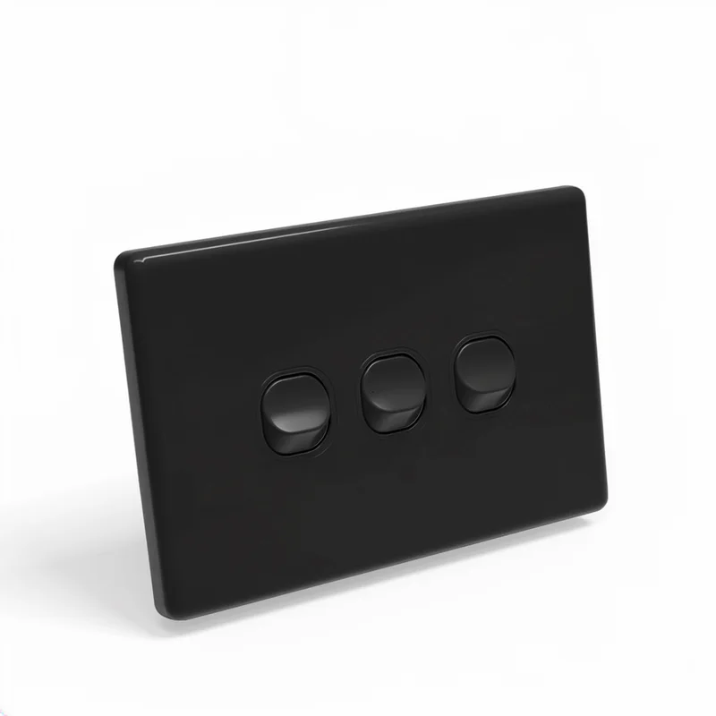 YELE Slim 3 Gang 2 Way Switch Black